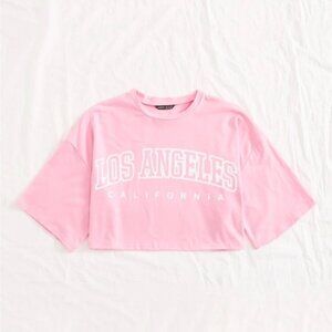 5/$15 MUST BUNDLE SHEIN Los Angeles Pink Crop Top